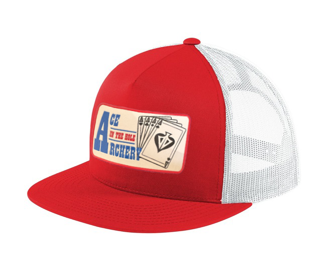 GAMBLER Patch - Yupoong Flat Bill Trucker Cap - Red/White