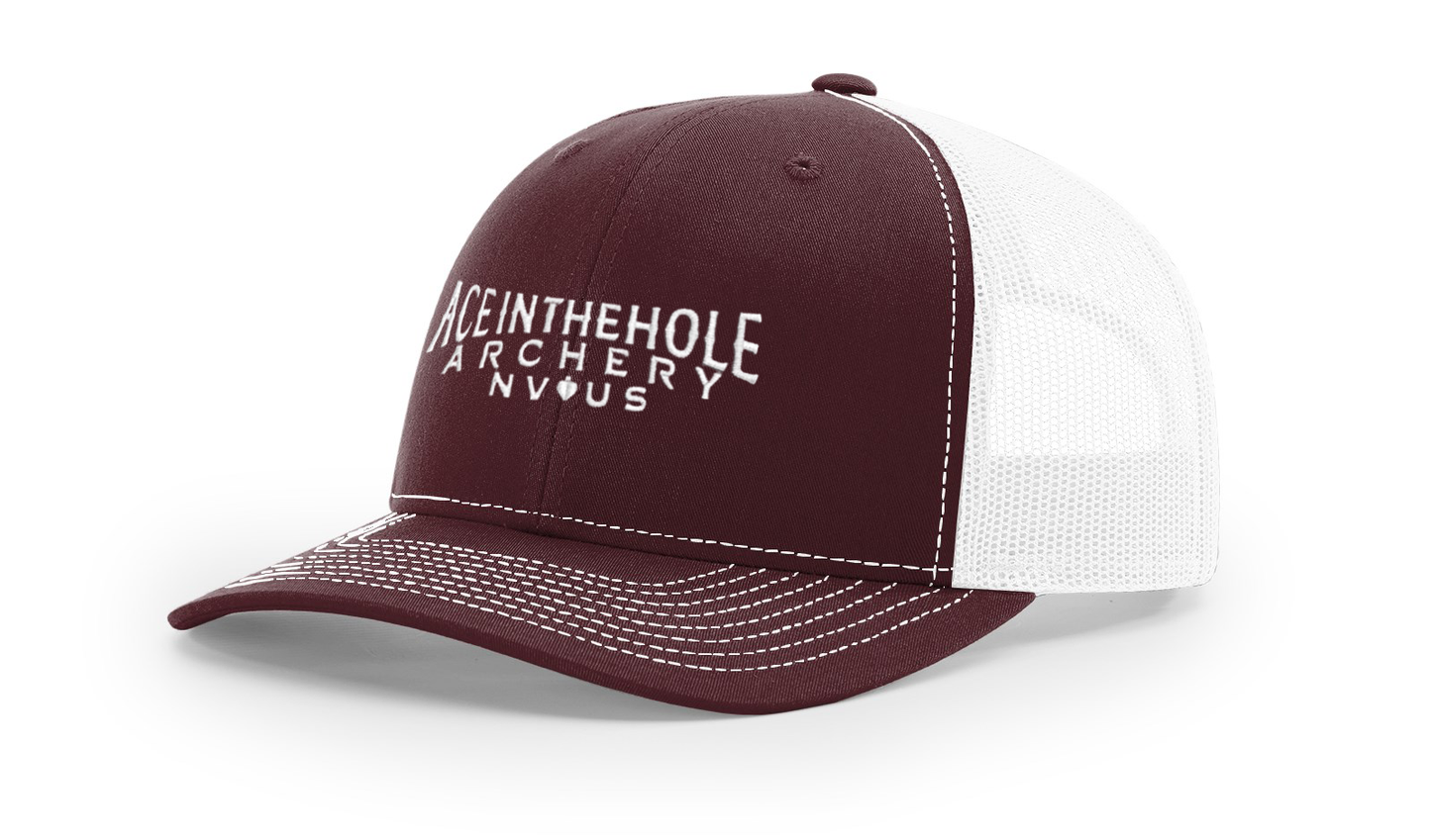 CLASSIC Embroidery Patch - Richardson 112 Trucker - Maroon/White