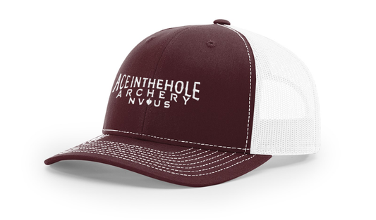 CLASSIC Embroidery Patch - Richardson 112 Trucker - Maroon/White